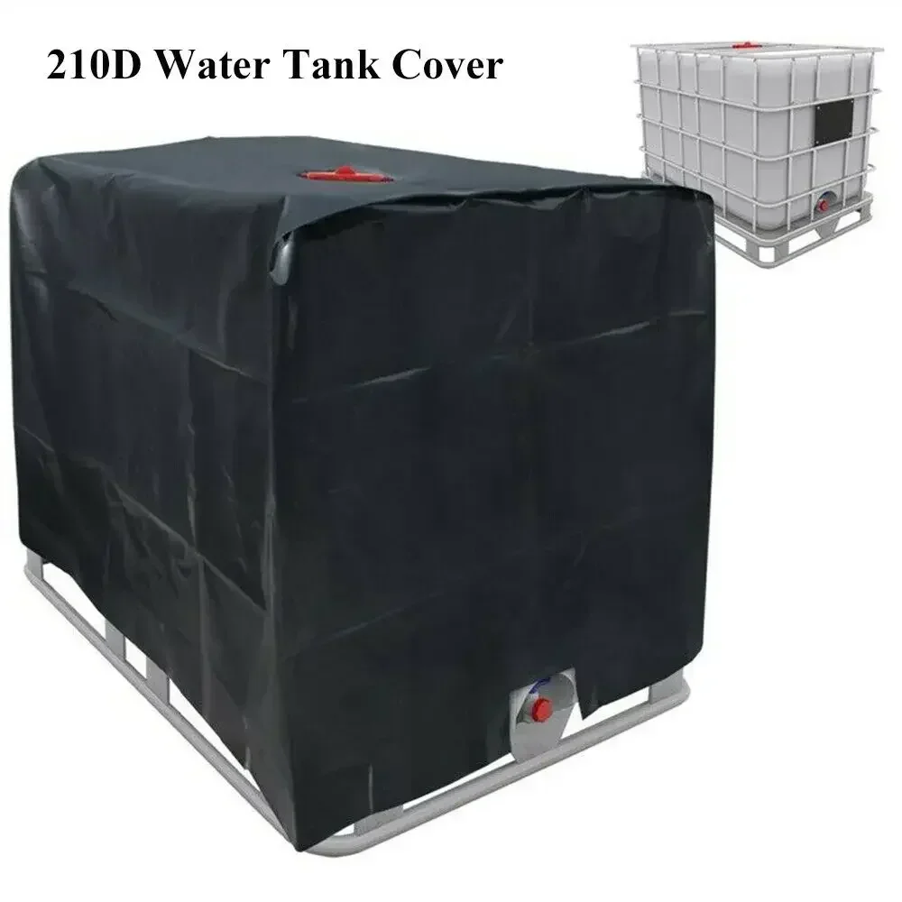600 liters Container Rain Water Tank Cover Sun Protection Black Waterproof Dust Cover Oxford Cloth Outdoor Yard Garden Sofa