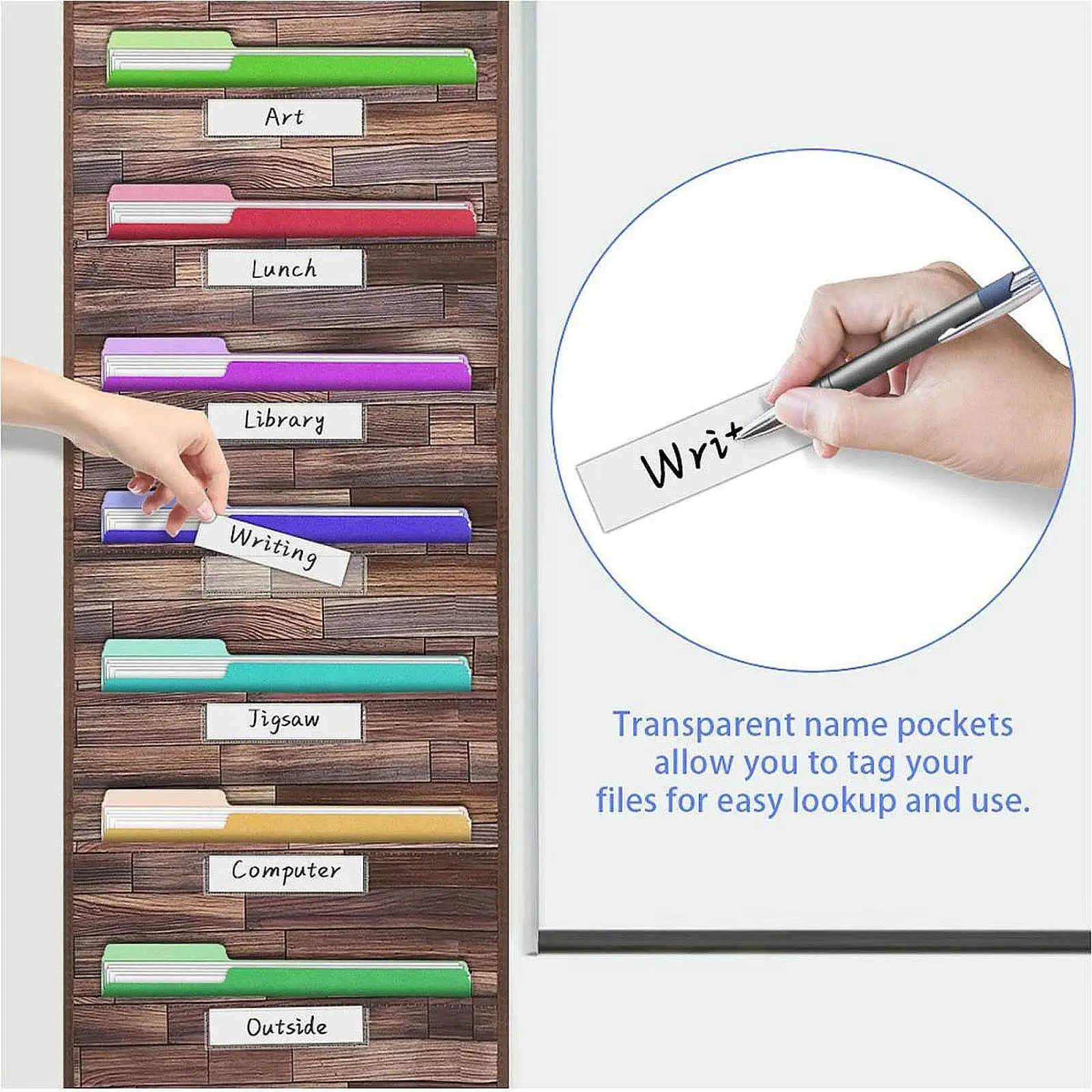 

Storage Pocket Chart over The Door Folder Organizer for Home School Office