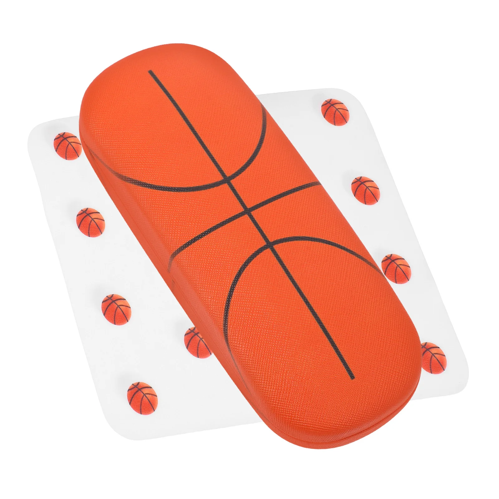 

Hard Shell Glasses Case Boys Girls Funny Basketball Pattern Protective Sunglasses Box Cleaning Cloth Students Reading Glasses