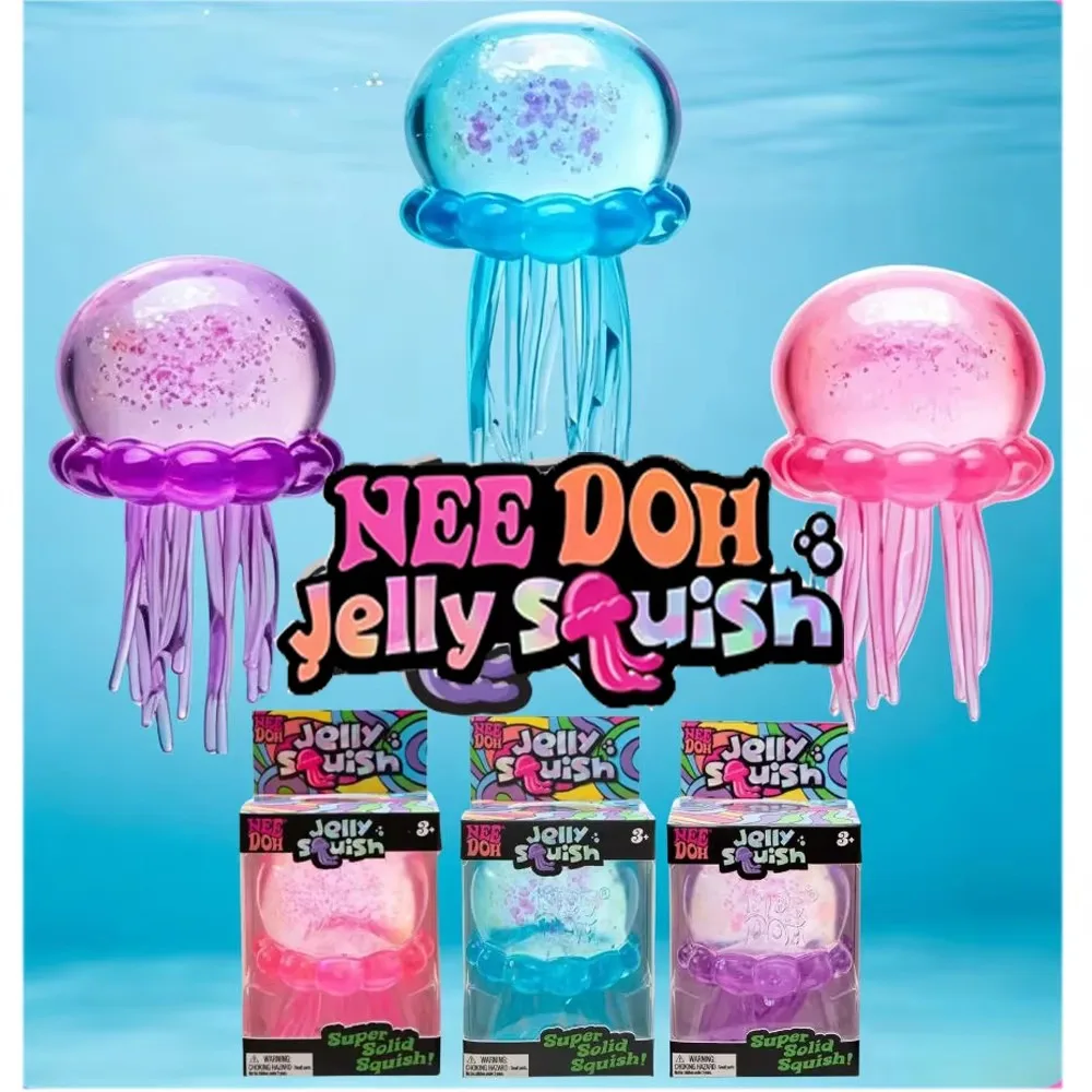 Squishies Nee Doh Jellyfish Squish Toy Fidget Toy, Water Sensory Soft Jelly Squeeze Stress Relief Fidget Toy Squeeze Blind Box