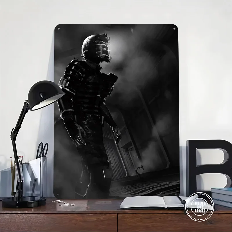 Isaac Clarke in Dead Space 3D Texture Printed Poster Custom Vintage Metal Tin Plate Sign for Wall Art Home Decoration Aesthetic
