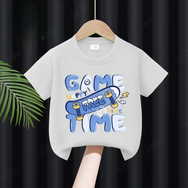 

Boys' Cartoon Short-sleeved T-shirt, Summer Thin New Style Children's Base Layer Shirt, Children's T-shirt, Baby Top