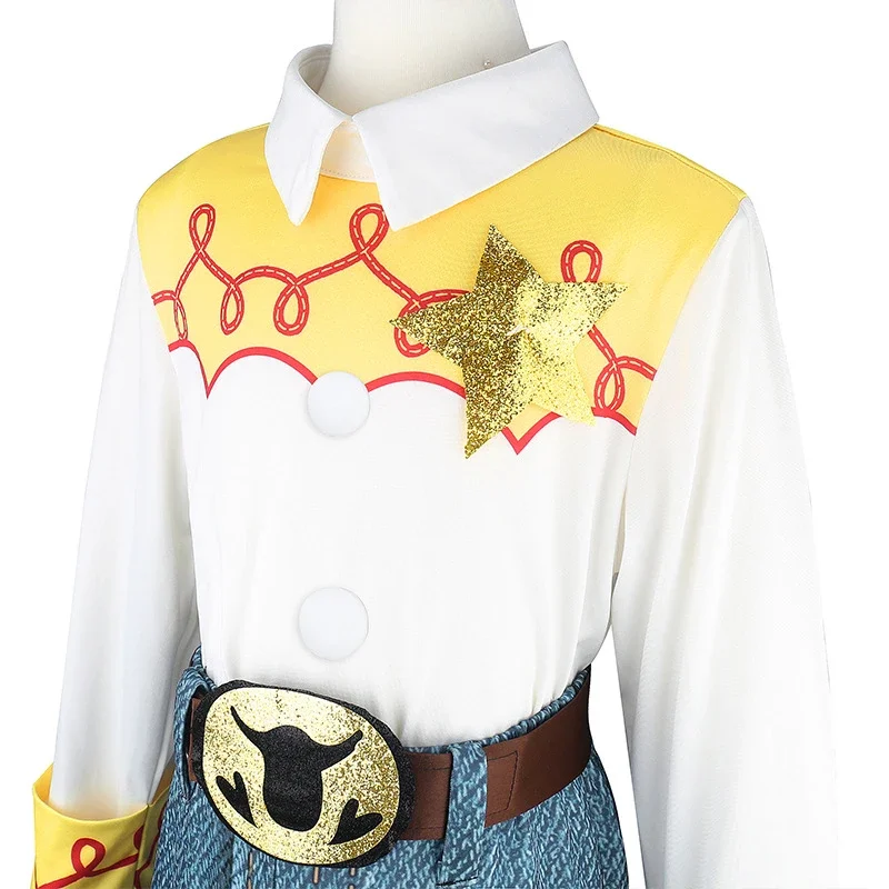 2 Stile Mädchen Western Ranch Cowboy Set Langarm-Oberteil mit Kuhmuster Schlaghose Kinder Halloween Cosplay Auftrittskleidung – Detail 6