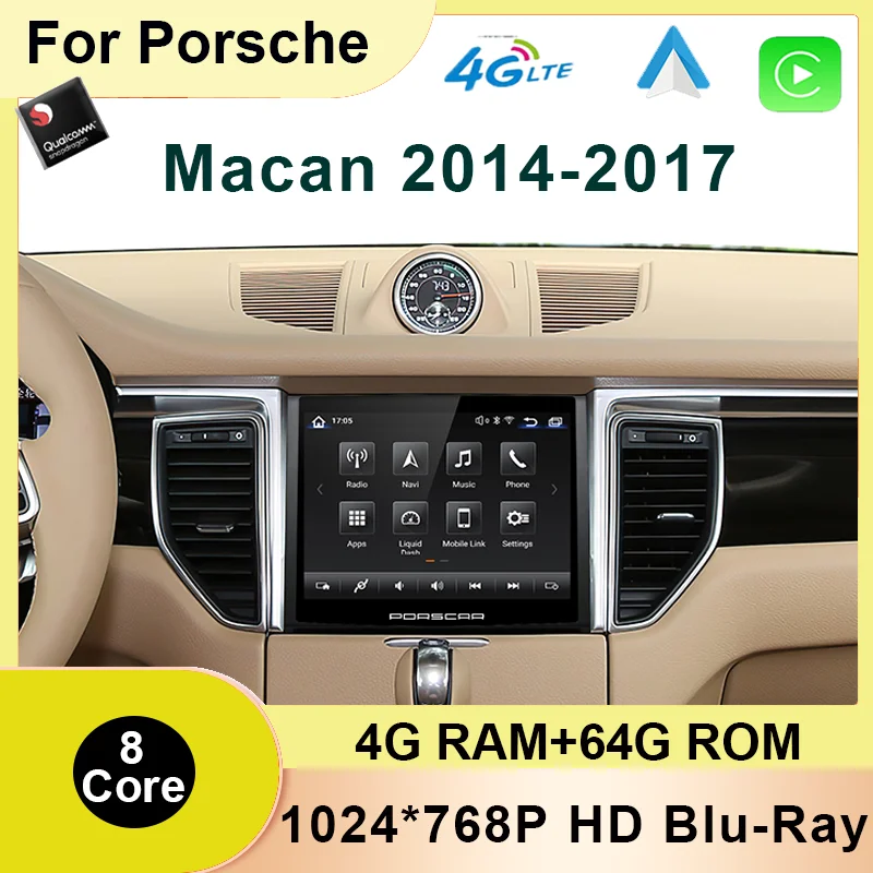 

For Porsche Macan 2014-2017 Android 11 Car Multimedia DVD Stereo Radio Player GPS Navigation CarPlay Auto With IPS HD Screen 4G