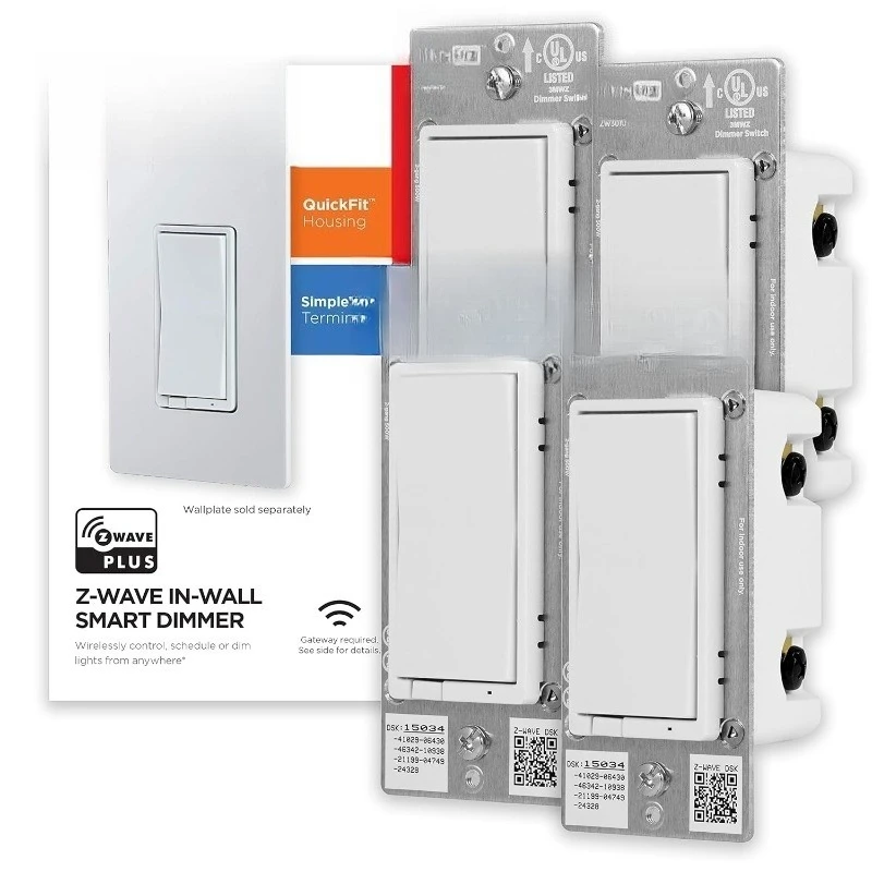 

Z-Wave Smart Light Dimmer with QuickFit & SimpleWire, 3-Way Ready, Works with Alexa, Google Assistant, ZWave Hub Requir