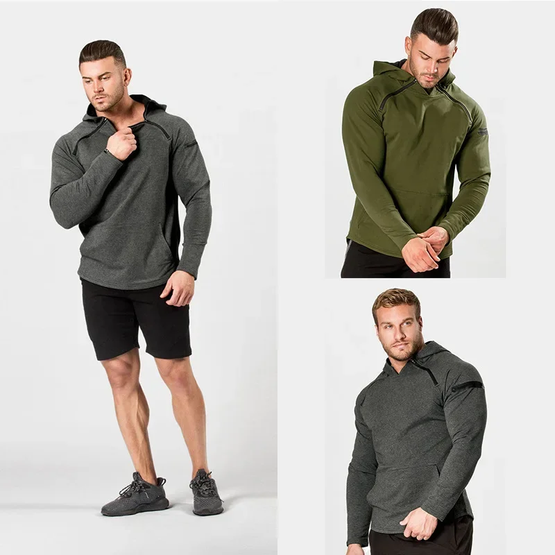 

2023 Spring and Autumn European and American Men's Military Field Outdoor Fitness Camo Long Sleeve Zip Pocket T-shirt