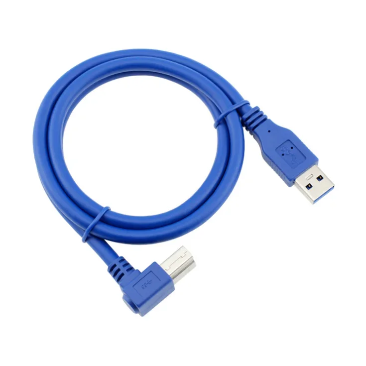 الزاوية اليمنى USB 3.0 نوع A ذكر إلى نوع B كابل ذكر 2 متر 2.5 متر 3 متر لمحطة الإرساء ، محركات الأقراص الصلبة الخارجية ، الماسح الضوئي ، الطابعة
