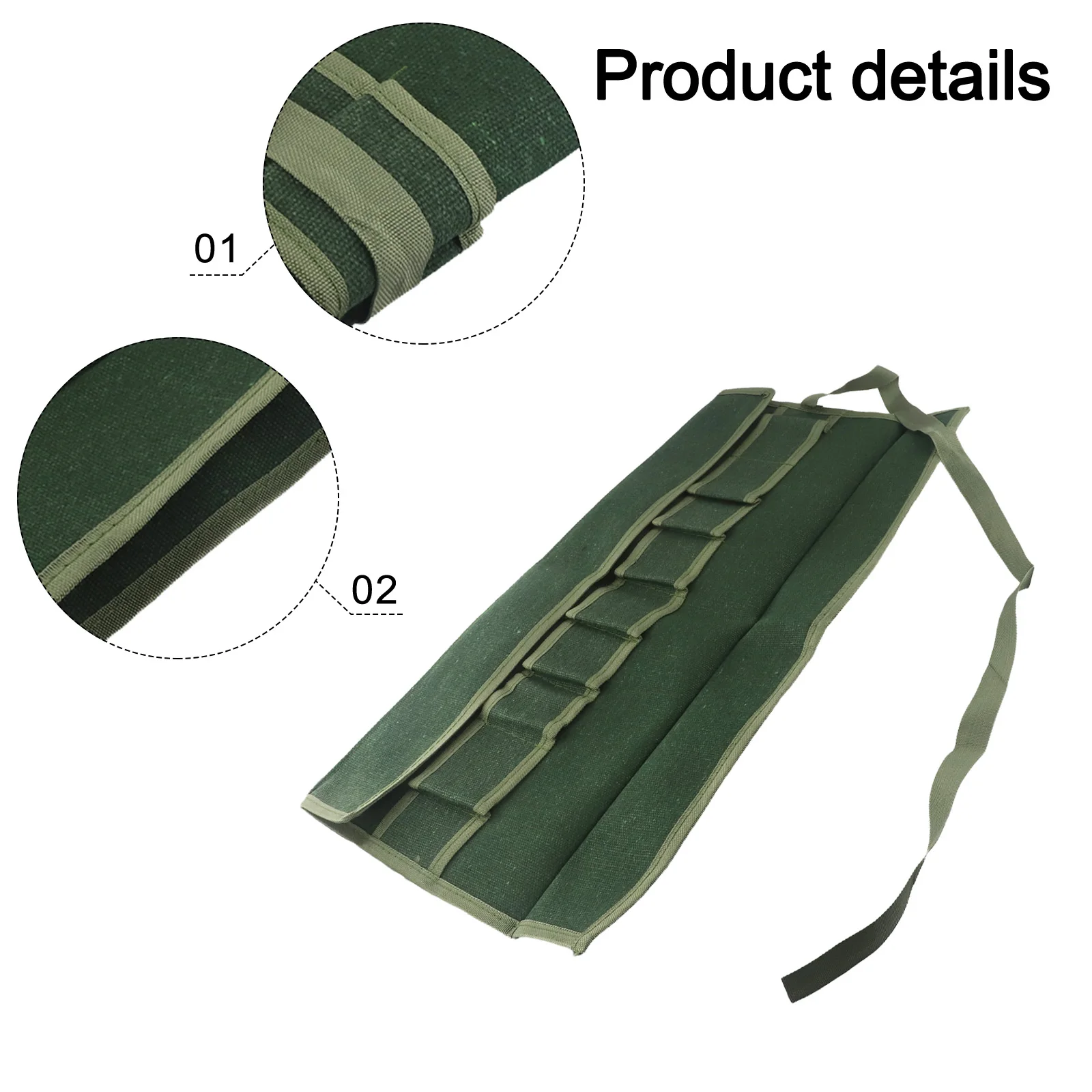 10 Pocket Tool Bag Canvas Tool Roll For Easy Transport Ample Tool Space Canvas Material Tool Bag 10 Pocket Tool
