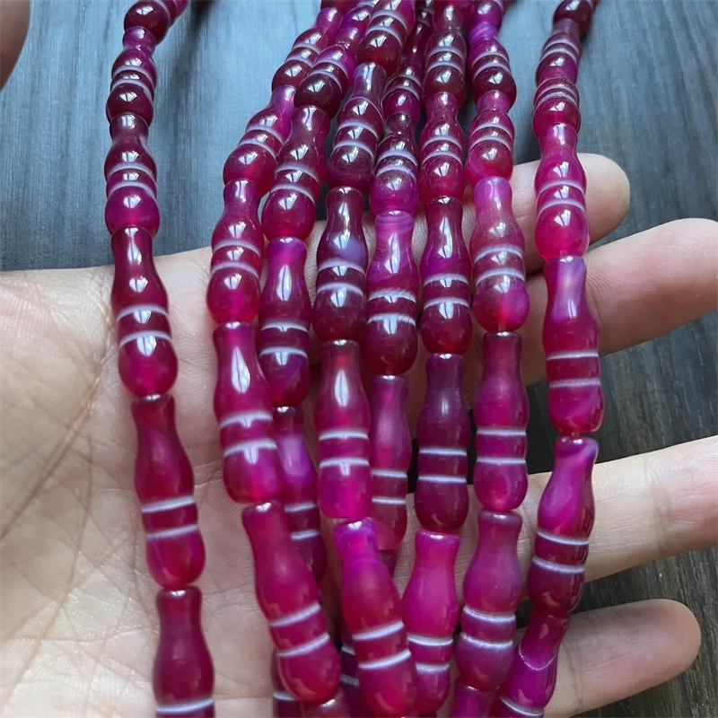 8*25MM Purple Red Agate Muslim Rosary Tasbih Buddha Tower Natural Stone Bead for Prayer Necklace Jewelry Making DIY Party