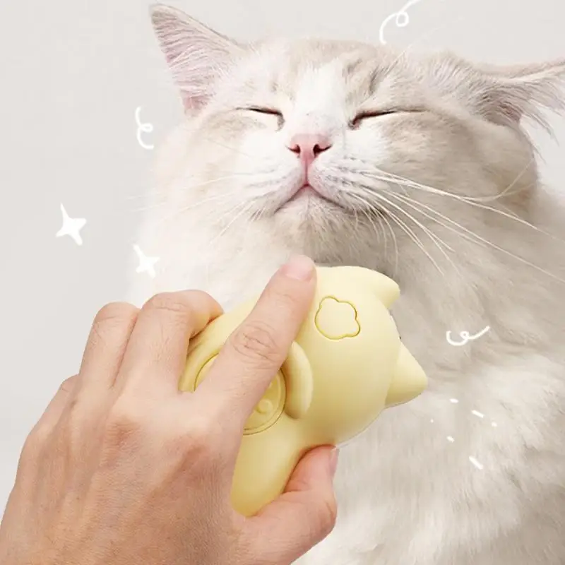 Steamy Cat Brush Portable Massage Pet Grooming Comb 3 In 1 Cute  Rechargeable  Cat Hair Brush With Steamer Pet Care Supplies