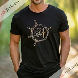 Spanish legend hero Don Blas de Lezo phrase printed T-shirt, men's casual fashion statement sailor collar short-sleeved top