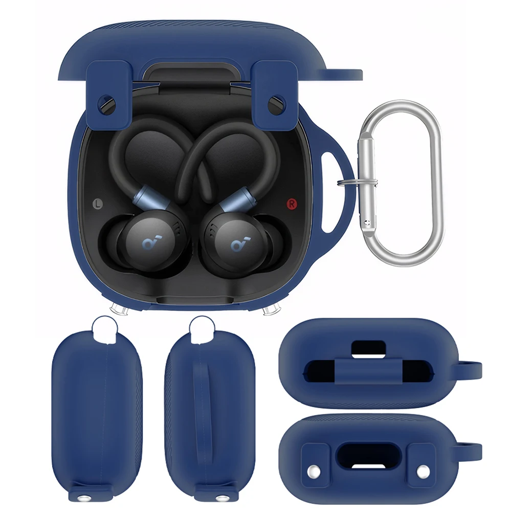Silicone Soft Protective Cover Earbuds Case Cover Anti-Scratch Logo Visible Design for Anker for Soundcore Sport X20
