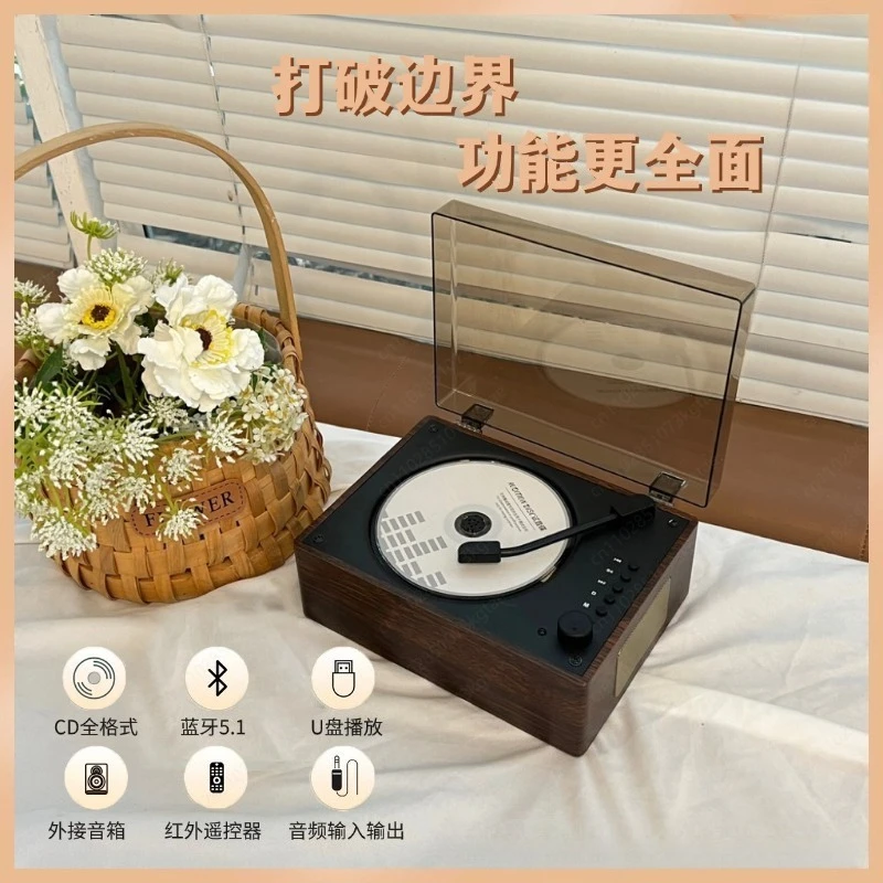 New retro cd player bluetooth album stereo all-in-one player CD player birthday gift