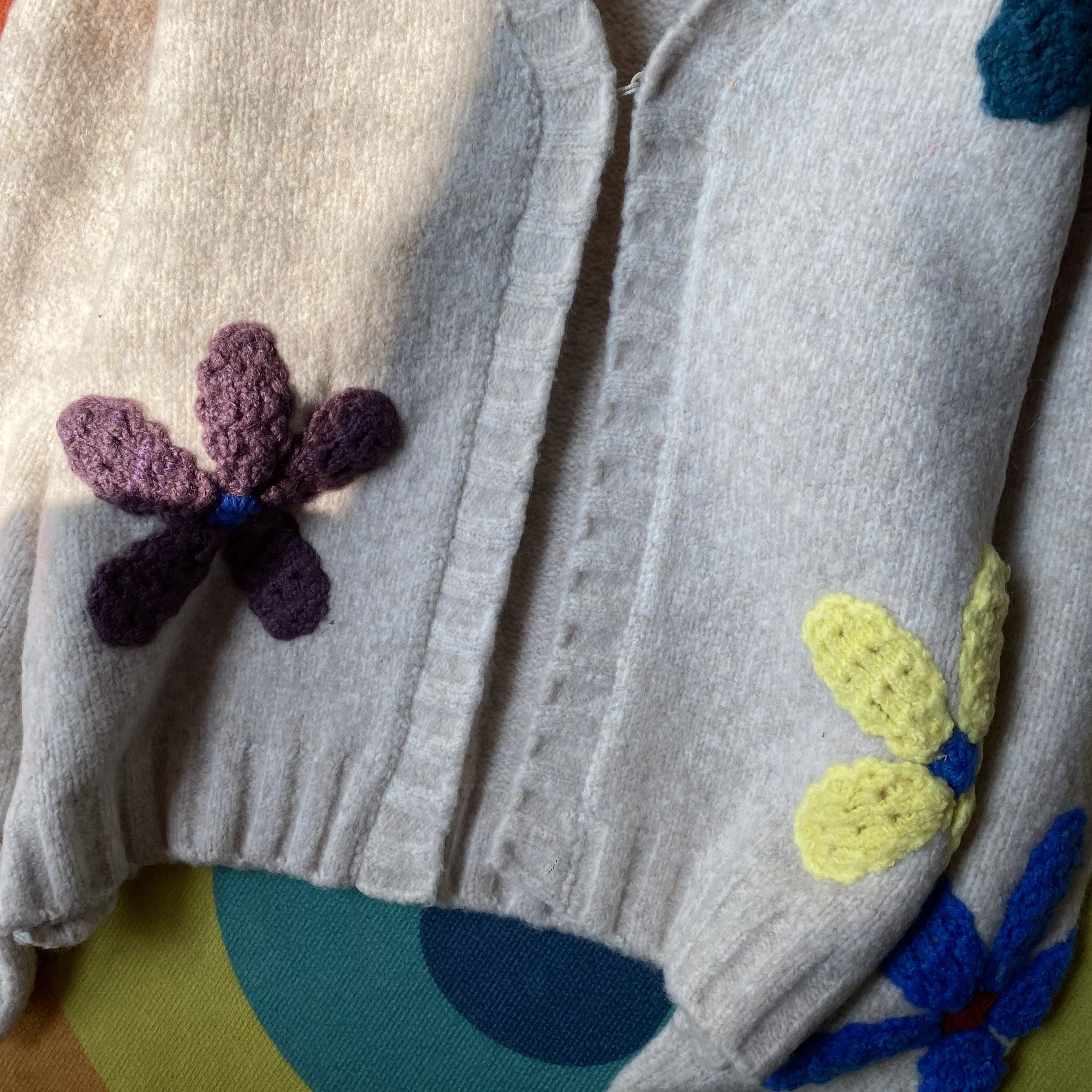 3D Colorful Crochet Flower Knit Cardigan with Tassel Scarf Multicolour Floral Knit Sweater 2025 Autumn/Winter Women Kniwear