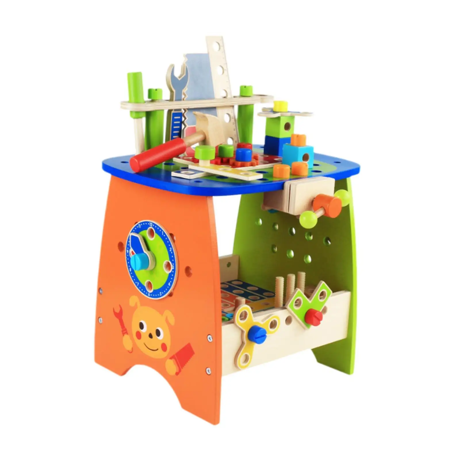 

Kids Wooden DIY Tool Bench Creative Wooden Workbench Set for Kids Pretend Play