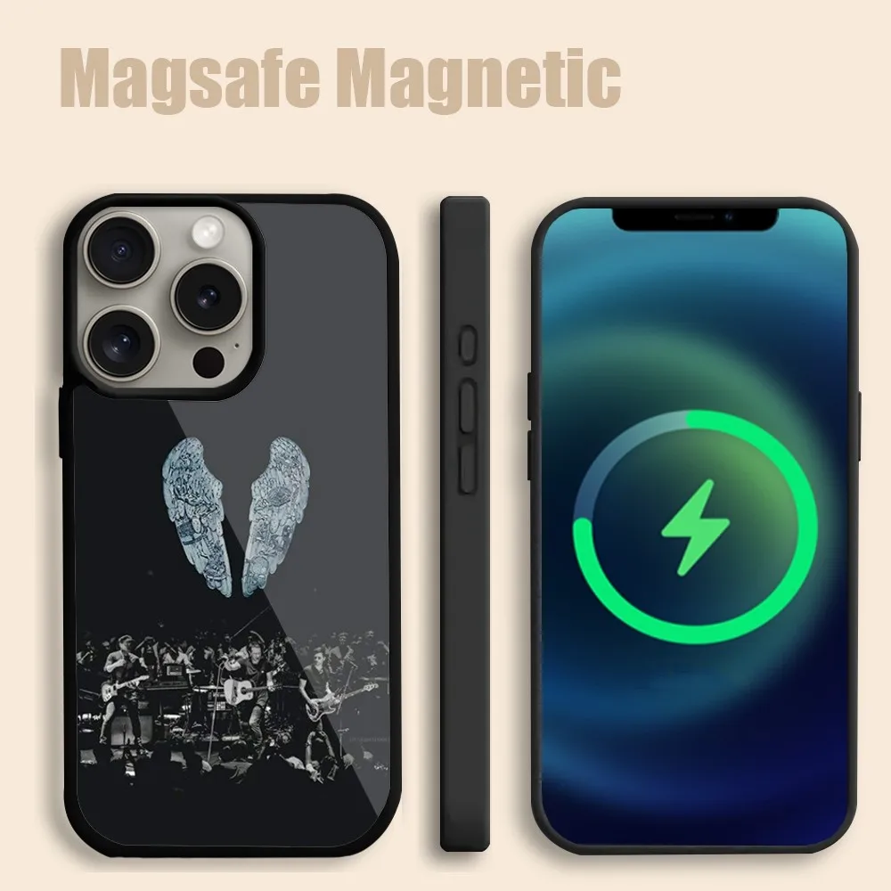 Rock Band C-Coldplay  Phone Case For iPhone 15 14 13 12 11 Pro Max Plus Magsafe Magnetic Wireless Charging Cover