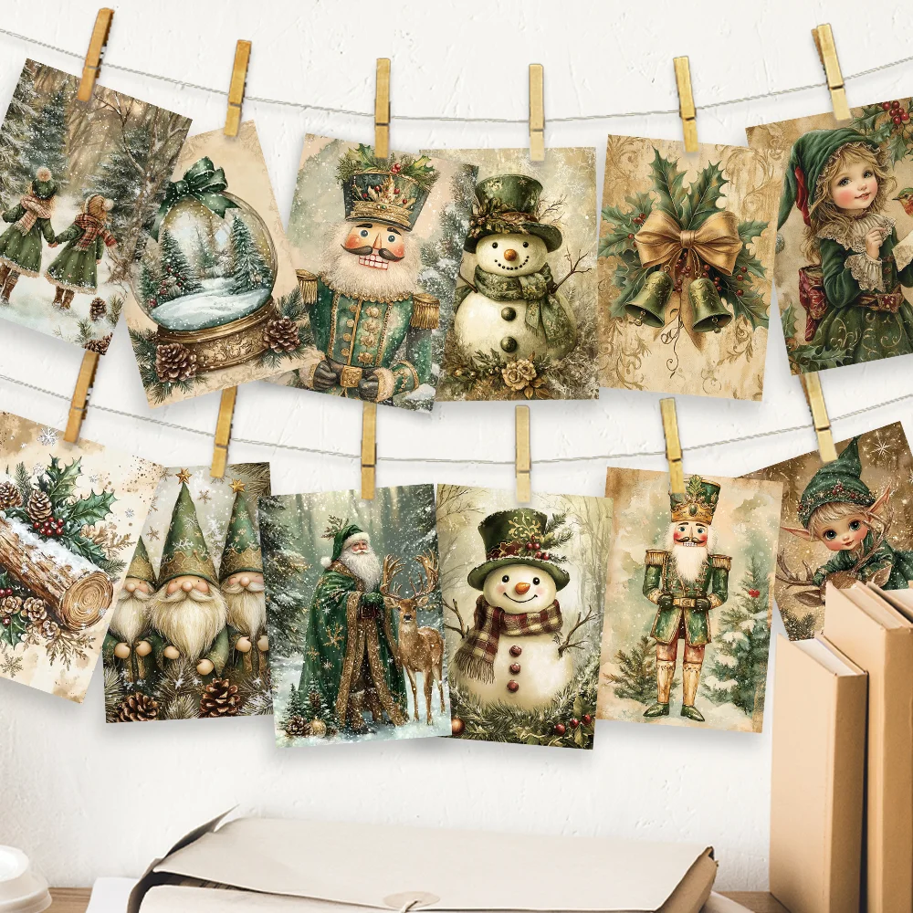 32 Stück Vintage-Weihnachtspostkarten, Weihnachtsmann, Zwerg, Halloween, Geschenk zum Lehrertag, Schulanfang, Schlafzimmerdekoration, hochwertig – Detail 6