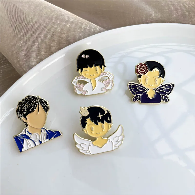 Cartoon Yuzuru Hanyu Enamel Brooch Cute Figure Skating Doll Alloy Badge Men Women Clothes Accessories Collar Pins Jewelry Gifts