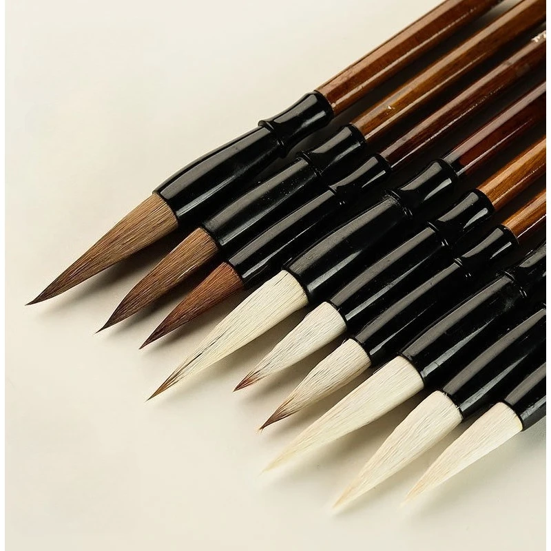 Wolf Hair Calligraphy Brush Large Medium Small Size for Regular Script Running Script Chinese Painting Beginner Writing Practice