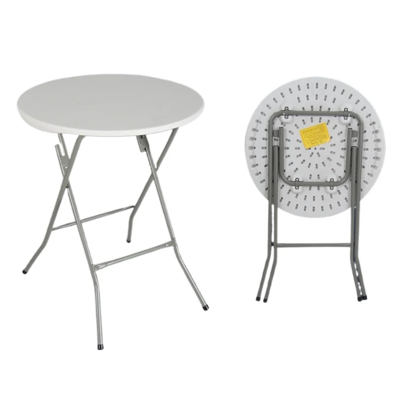 Round small round table household simple dining table outdoor combination stall table foldable