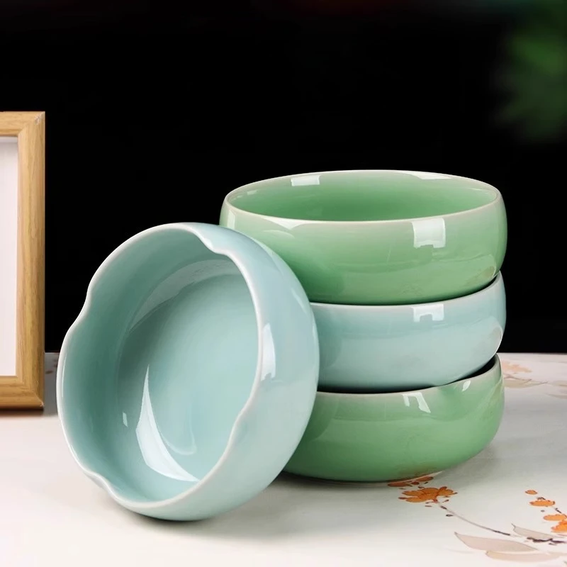 

Celadon pen wash tank ink dish large pond inkstone ink butterfly powder water basin ceramic brush wash calligraphy