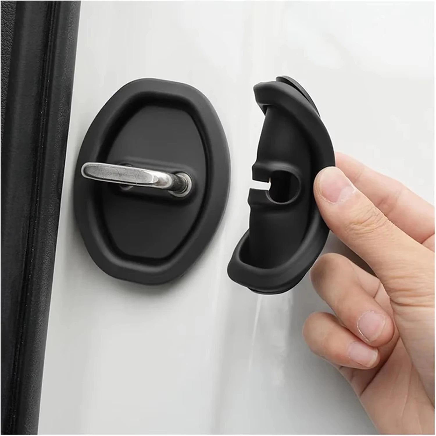 Thickened Silicone Car Door Lock Protective Cover Anti-Collision Buffer Shock Absorber Adhesive Auto Interior Accessories