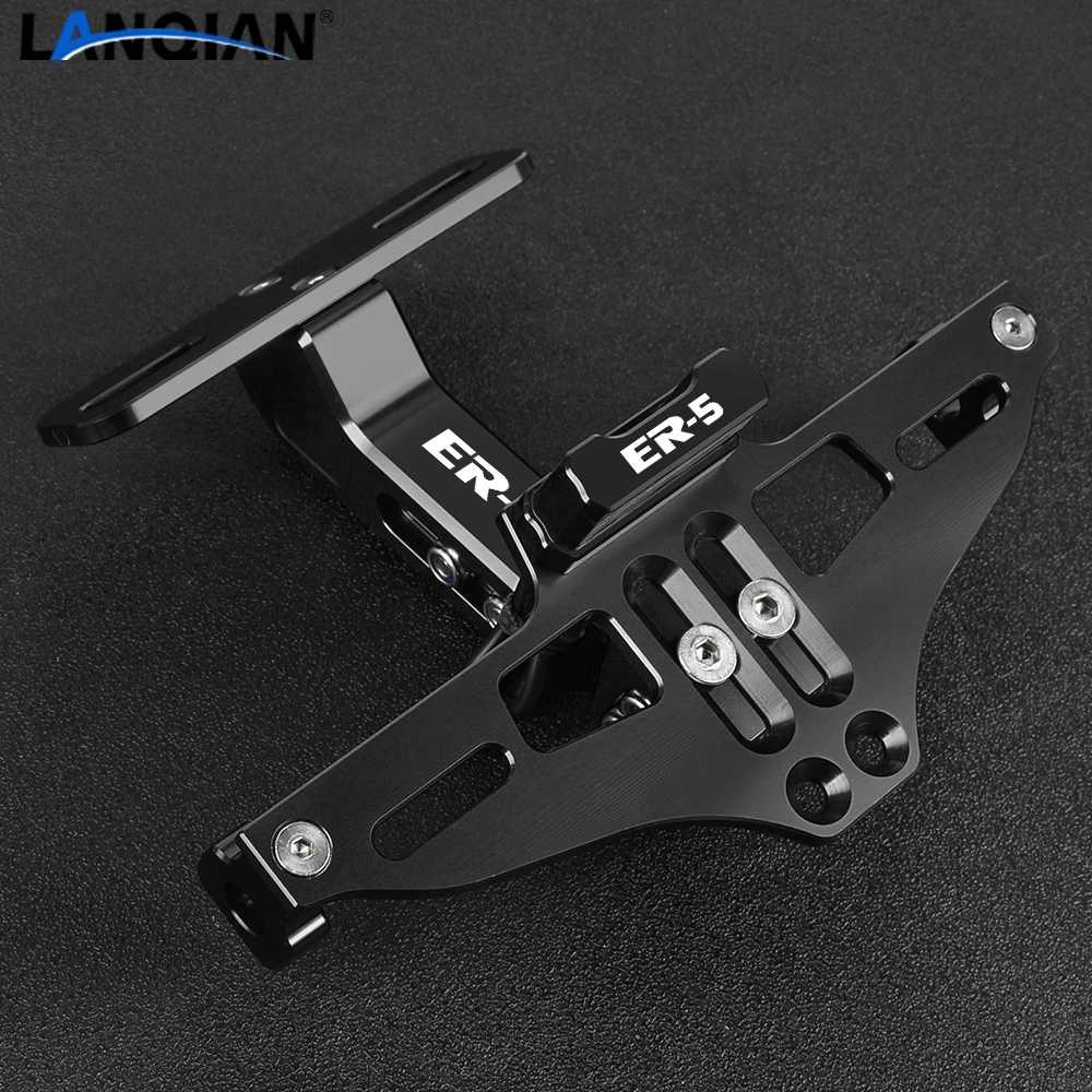 

For KAWASAKI ER5 ER 5 ER-5 2014-2023 Motorcycle Fender Eliminator Adjustable License Plate Holder Bracket LED Turn Signal Light