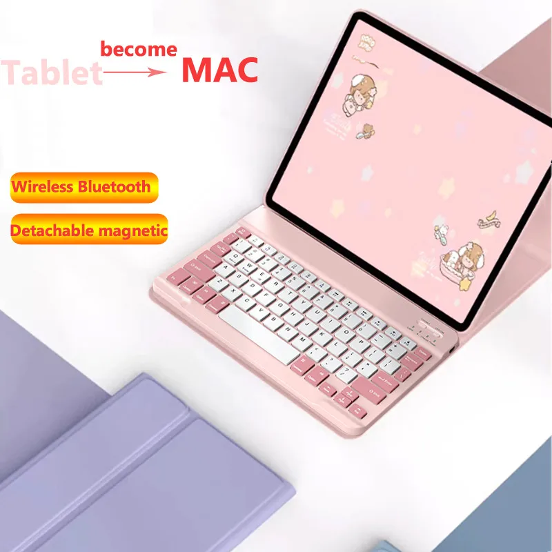 Keyboard Case for Tecno Megapad 11 Inch 2025 T1101 Magnetic Keyboard with Case Flip Stand Folio Stand PU Leather Keybaord Casing