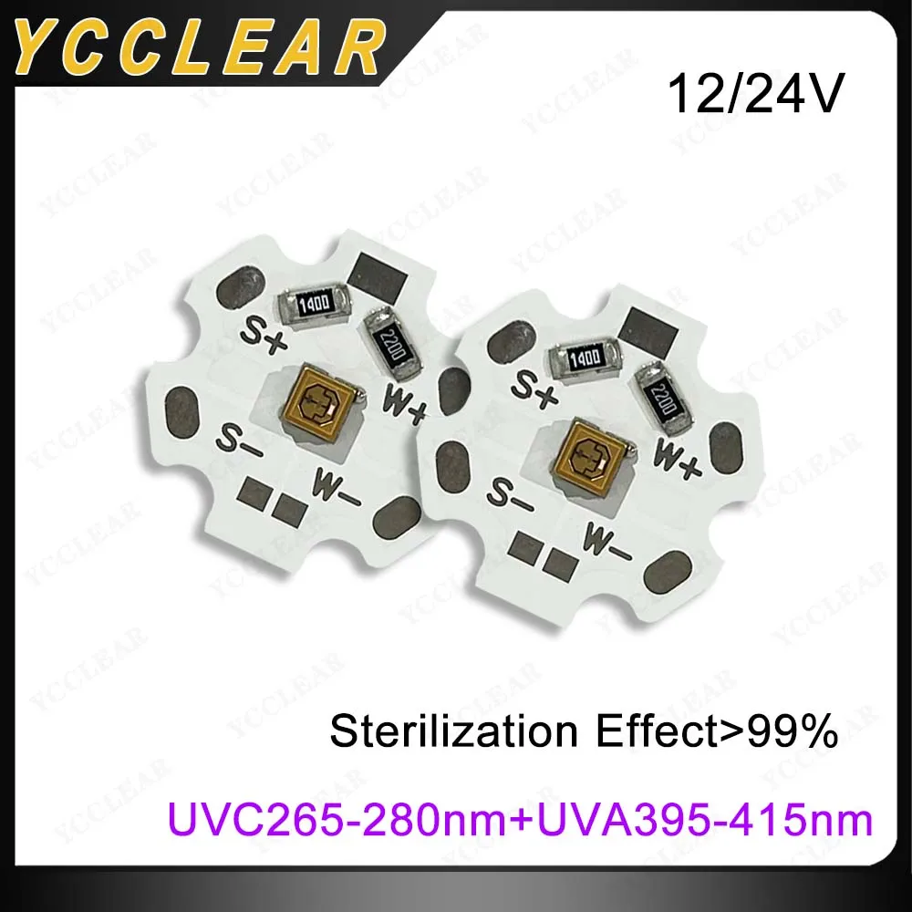 DC12V 24V Deep UV LED UVC 270nm 280nm UVA 395 410nm Chips 3535 3-5mW Ultraviolet Lamps For Water Air Virus Sterilization