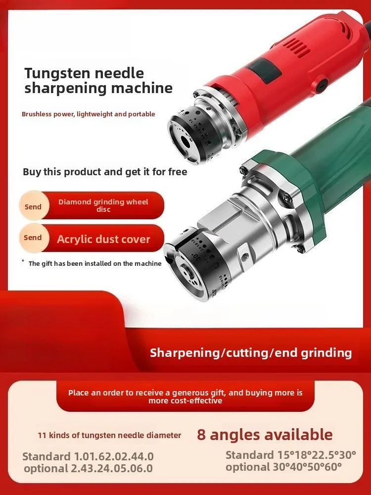 Handheld Tungsten Electrode Sharpener for TIG Welding – with Electrode Holder, Multi-Angle & Cut-Off Slot