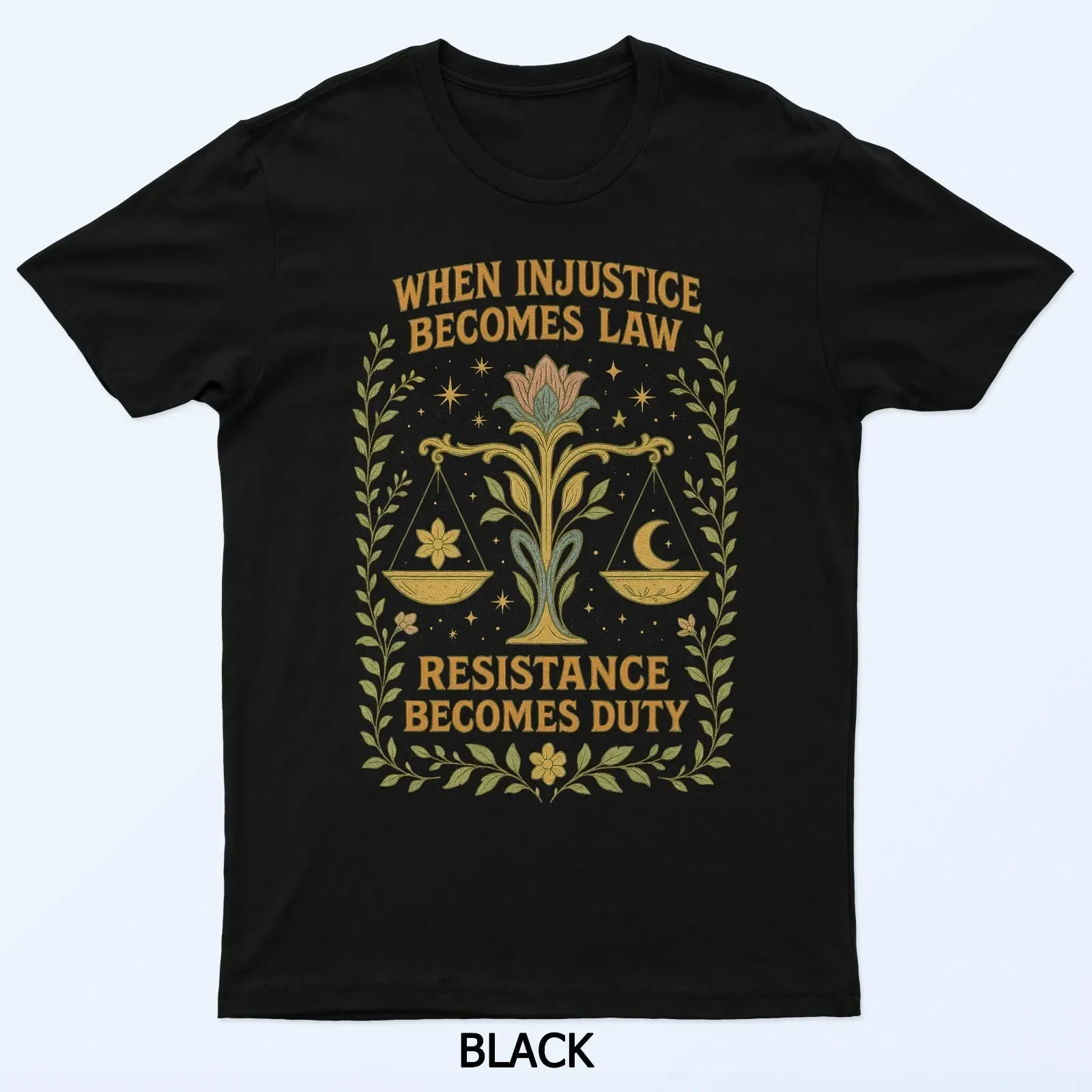 T-shirt vintage à fleurs pour femmes, avec inscription « Quand l'injustice devient la loi », Rbg