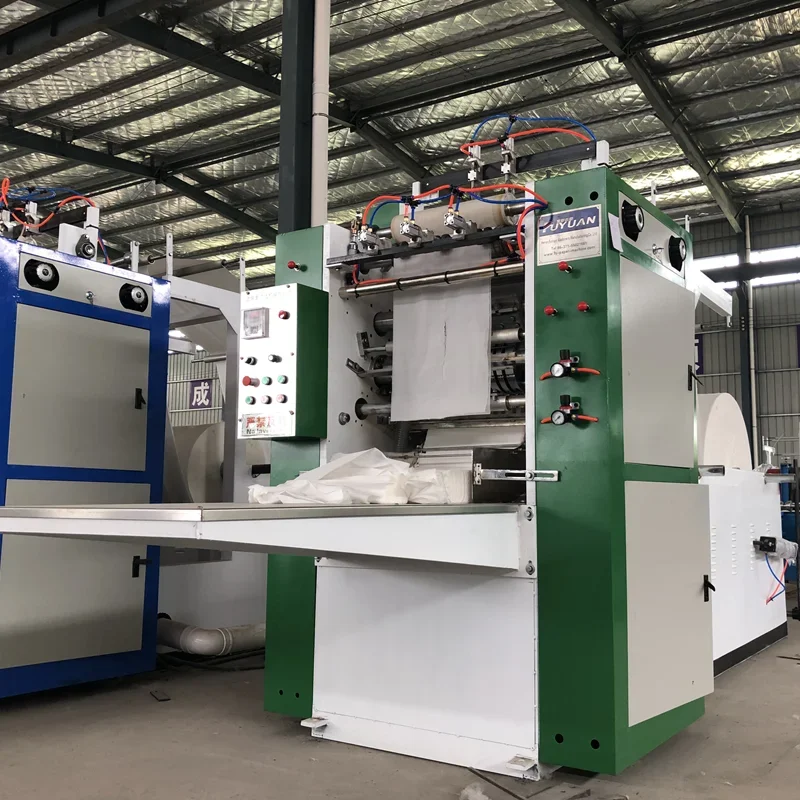 YG Low Investment Pocket Facial Tissue Paper Machine Making Folding Packing Automatic Handkerchief Paper Production Line