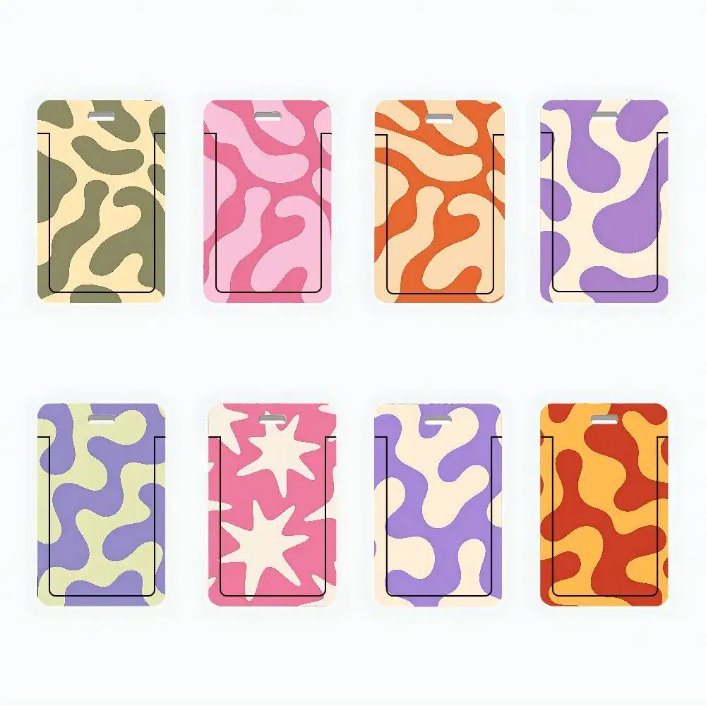 Cow Print ID Card Holder Cute Badge Holder PVC Card Cover With Clear Window For Student Office Bus Card