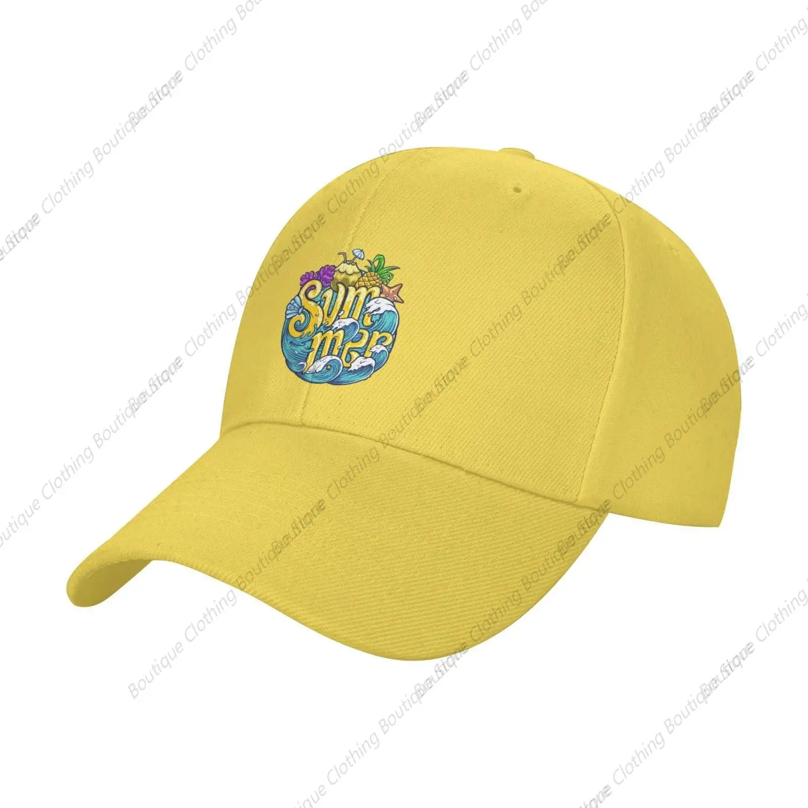 

Summer Waves Baseball Cap Women Men Sun Hat Adjustable Golf Caps Dad Hats Yellow