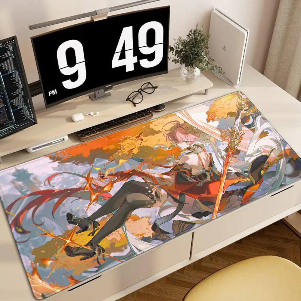Hot Wuthering Waves Pc Gamer Mouse Pad Accessories Xxl Kawaii Changli Large Pad Desk Protector Mousepad Keyboard Gaming Mice Mat