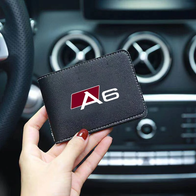 

PU Leather Car Driving Documents Case Credit Card Holder for audi sport RS A1 A3 A4 B7 B8 A5 A6 A7 A8 Q3 Q5 Q7 Q8 TT Accessories