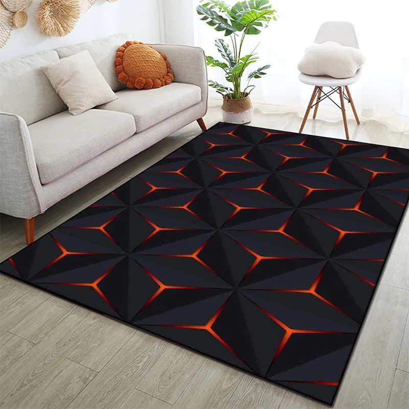 15 Size Shapes Glowing Abstract Pattern Rug Carpet for Living Room Bathroom Mat Creative Doormat Carpet for Bedroom Home Decor