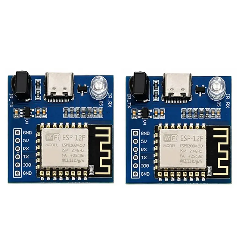 DTB7 2Pcs ESP-12F WIFI Module Infrared Transmitter Receiver for NEC Command, TYPE-C Interface Transmission Module, IR Blaster