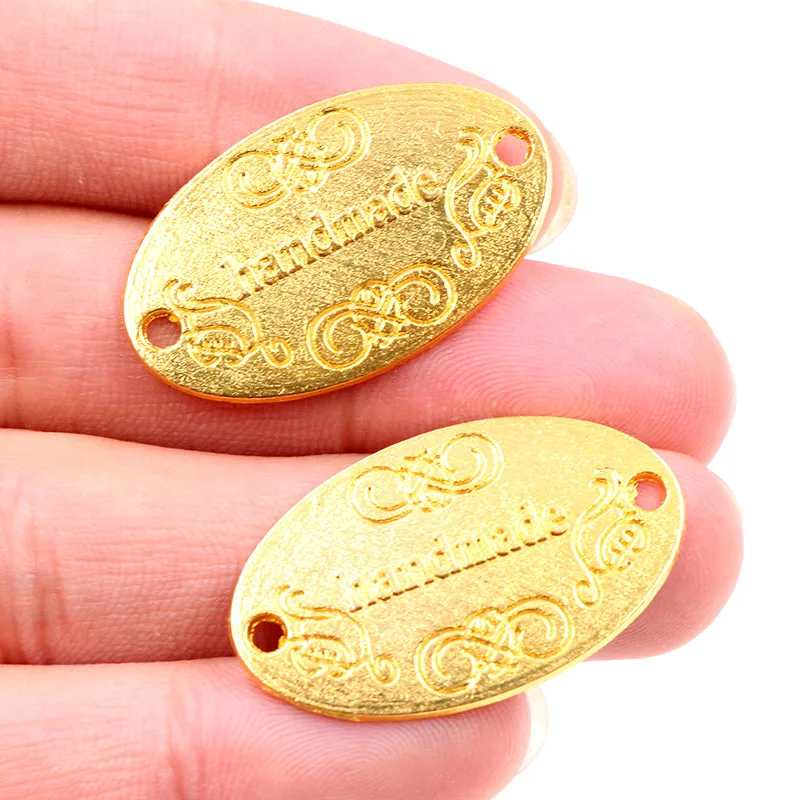 31x19mm 10pcs Antique Bronze Silver Plated Handmade Word In Oval Style Handmade Charms Pendant:DIY for bracelet necklace