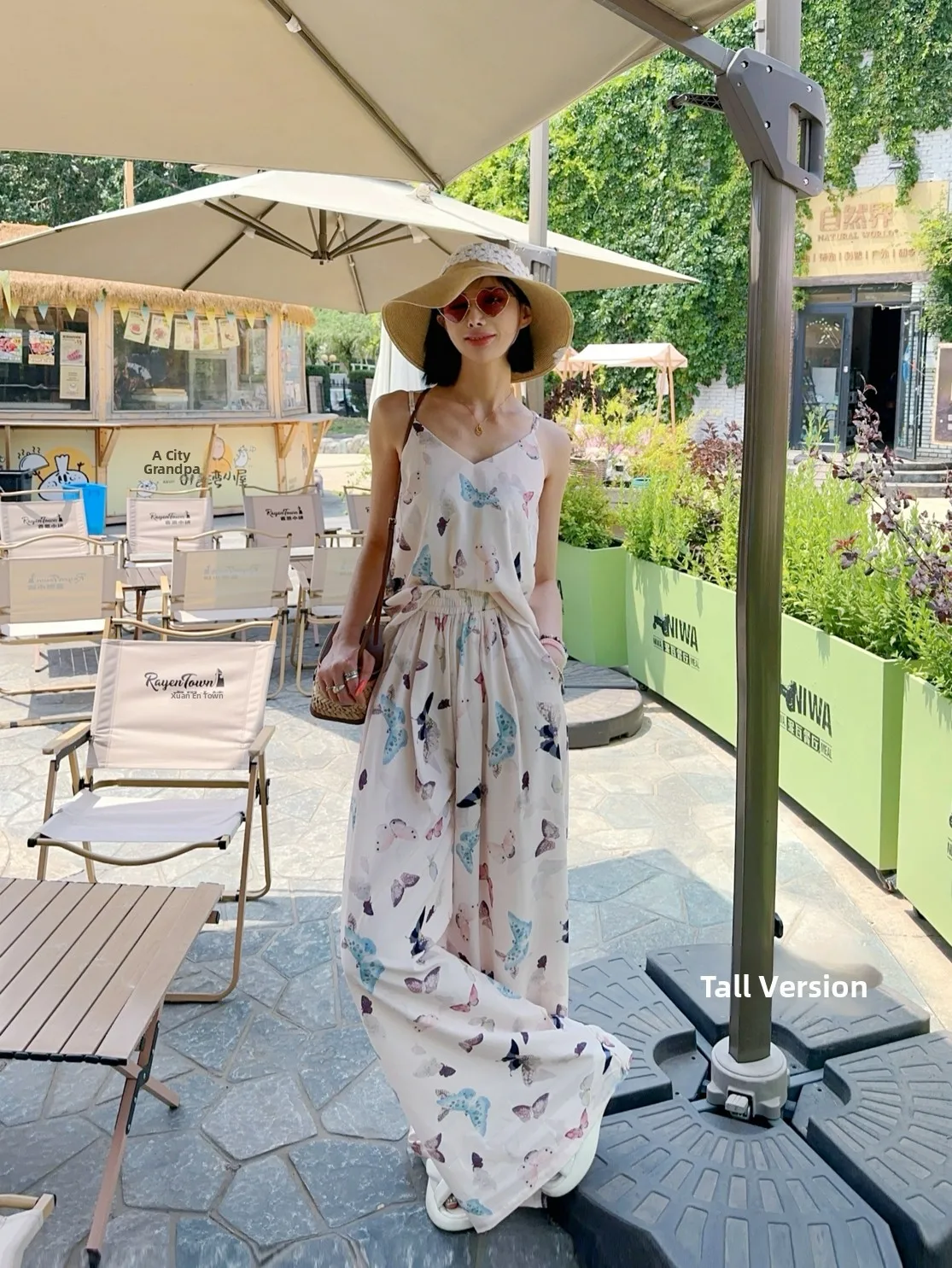 

Новый летний длинный комплект, женские широкие брюки с принтом Faion, комплект из двух предметов, повседневная полиэфирная ткань