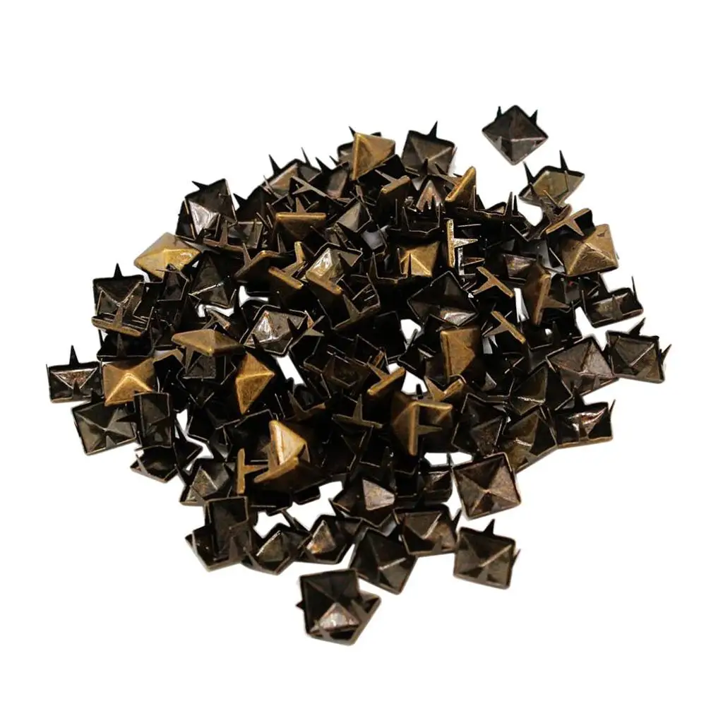 10mm Pyramid Square Leather Rivets Iron Studs Leathercraft Accessories for Jacket Shoes Hat Jeans Repair