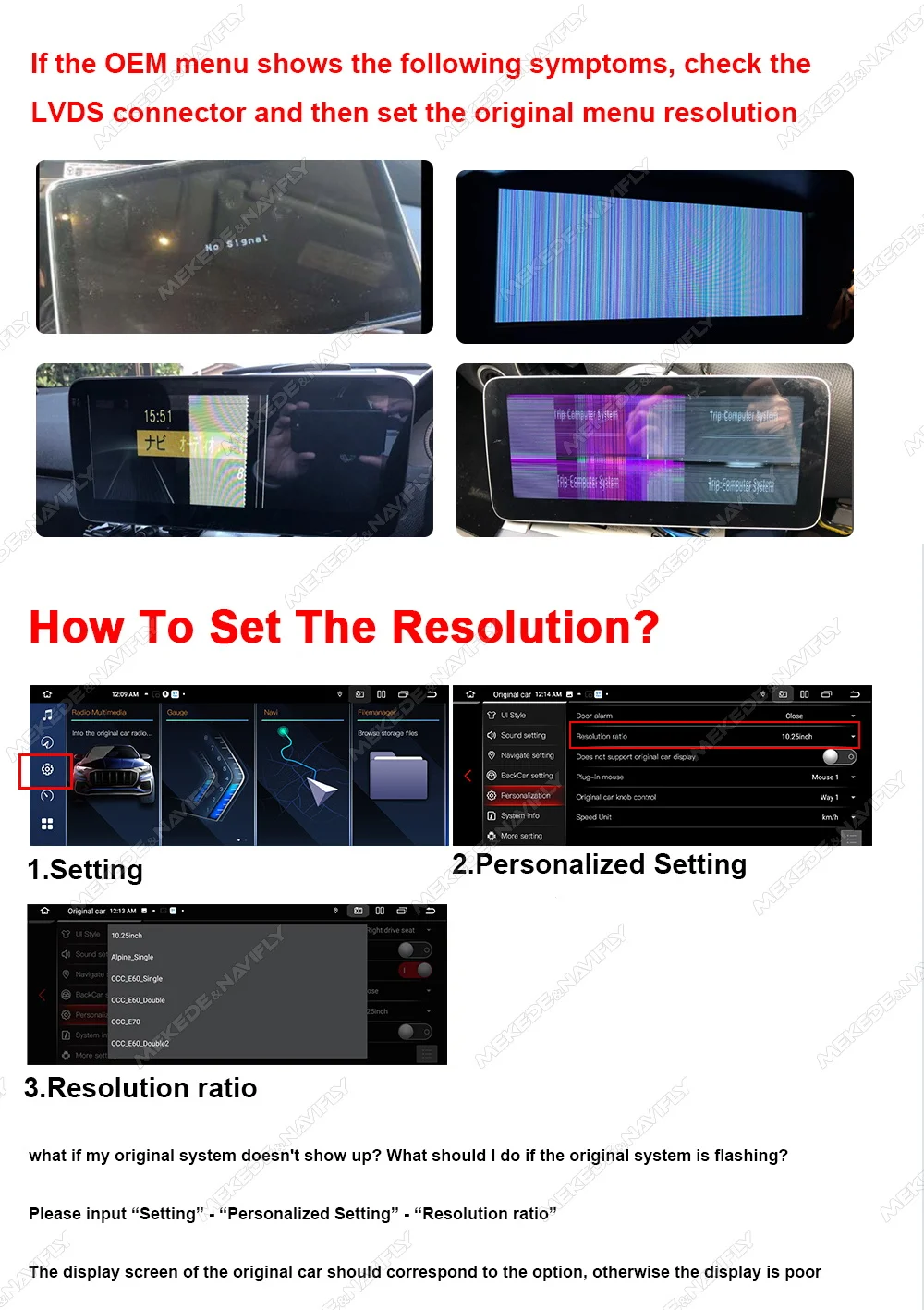 MEKEDE Android 15 10,25" CarPlay Auto für Mercedes-Benz C-Klasse W204 NTG4.0 2008-2010 Autoradio Multimedia-Stereo-Player GPS BT – Detail 3