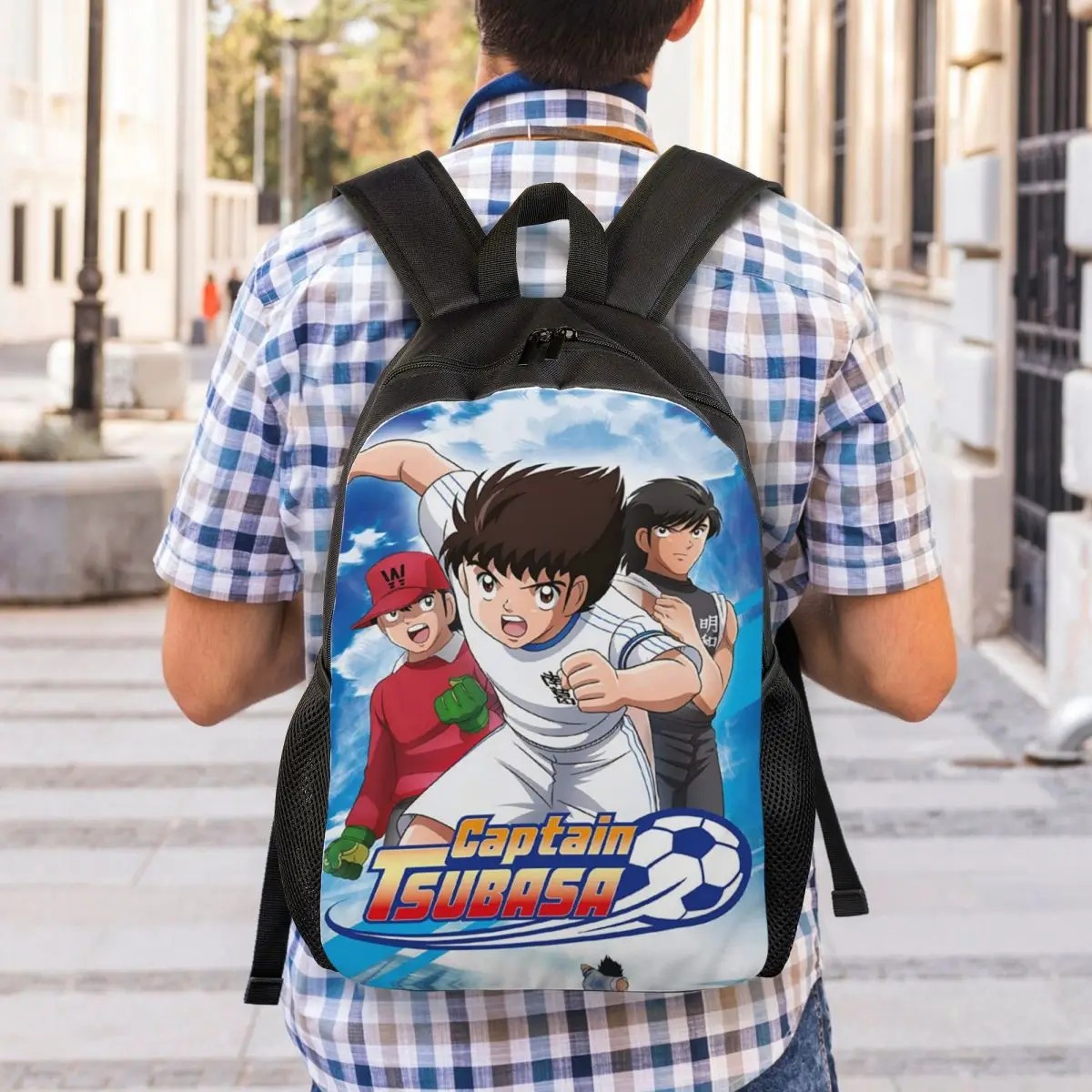 3D-Druck Kapitän Tsubasa Rucksäcke für Jungen Mädchen japanische Anime Manga Schule College Reisetaschen Bücher tasche passt 15 Zoll Laptop