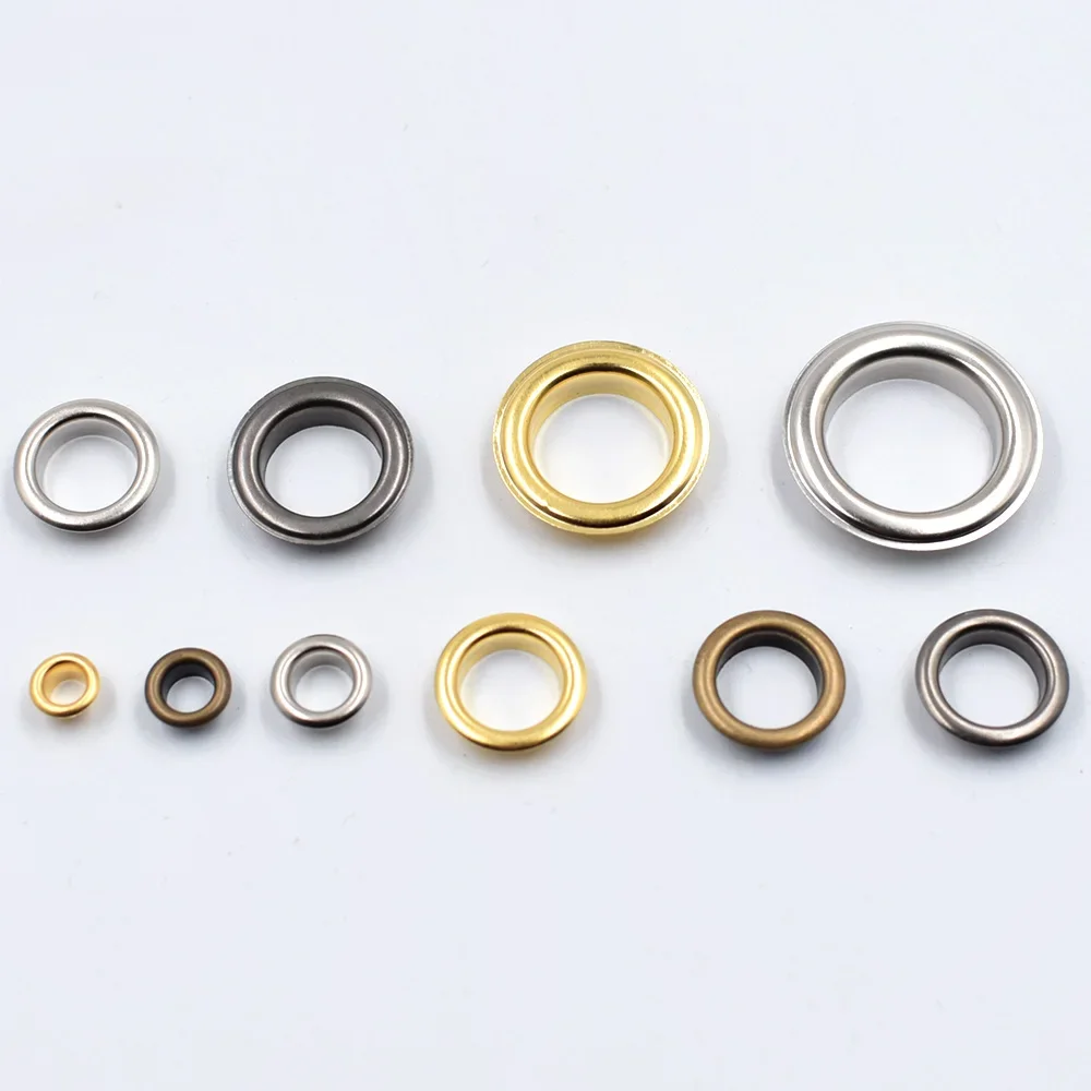 50 Sets Metal Brass Grommets Eyelets Clothing Scrapbooking for Leather Craft Belt Shoes Bag 3.5-12mm Grommet Round Eye Rings Hat