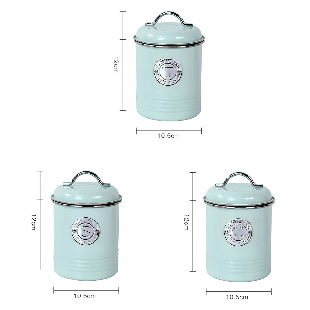 3pcs/Set Kitchen Storage Jars Household Organizer Pots for Tea Coffee Potatoe Kitchen Counter Food Flour