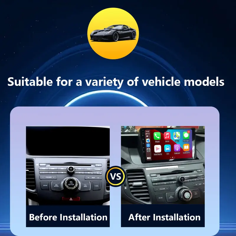 راديو السيارة الصوت مشغل فيديو الوسائط المتعددة لهوندا أكورد 8 أوروبا سبيور 2008 - 2013 اللاسلكية CarPlay GPS Navi BT DSP ستيريو 4G