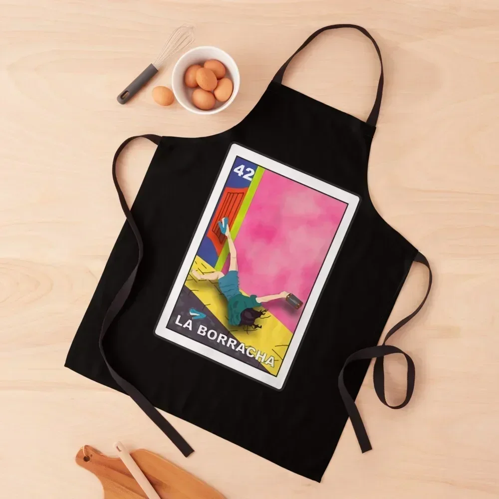 

La borracha loteria mexican lottery bingo funny Apron Dress Waiter Uniforms Waterproof Kitchen For Women Apron