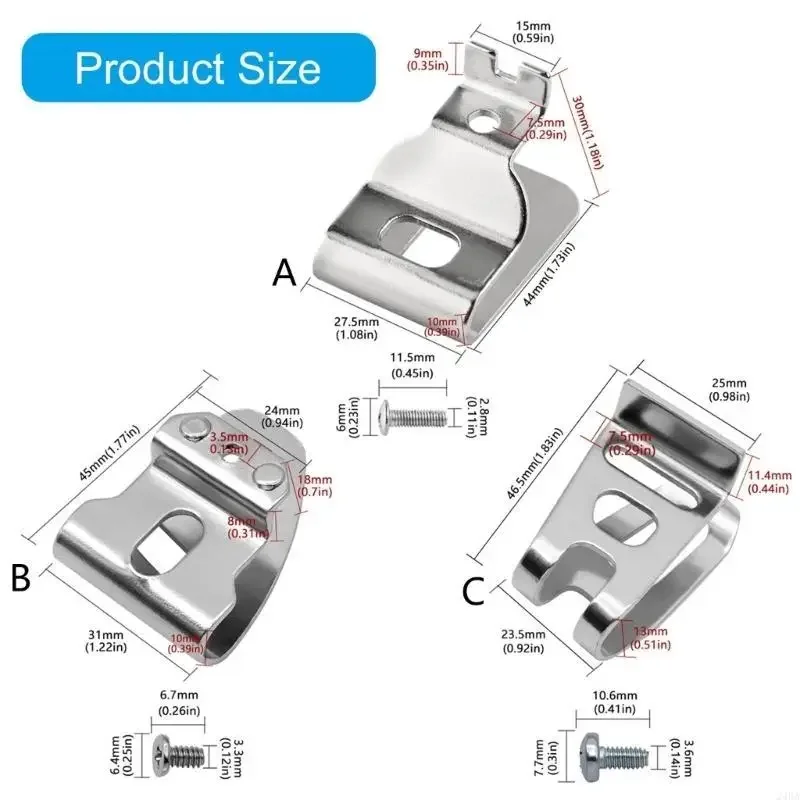 2Pcs Drill Belt Clip Hook Electric Drill Belt Clip Metal Hook Drill Clip Hook