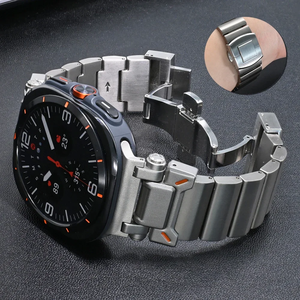 

Titanium Business Link Strap For Samsung Galaxy Watch Ultra 47mm Luxury Bracelet For SAMSUNG GALAXY ULTRA 7 47mm Men Band Correa