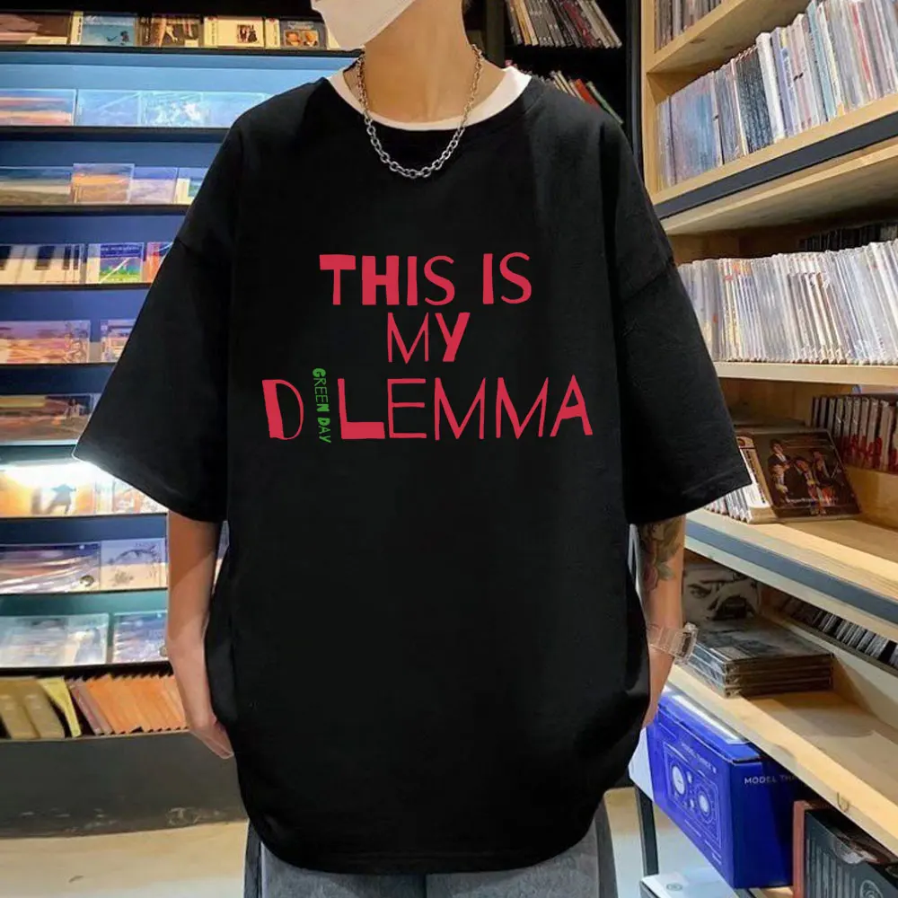 

Green Day Band Dilemma Print T-Shirt Men Women Punk Rock Hip Hop Short Sleeve T-Shirts Fashion Y2k Oversized T Shirt Streetwear